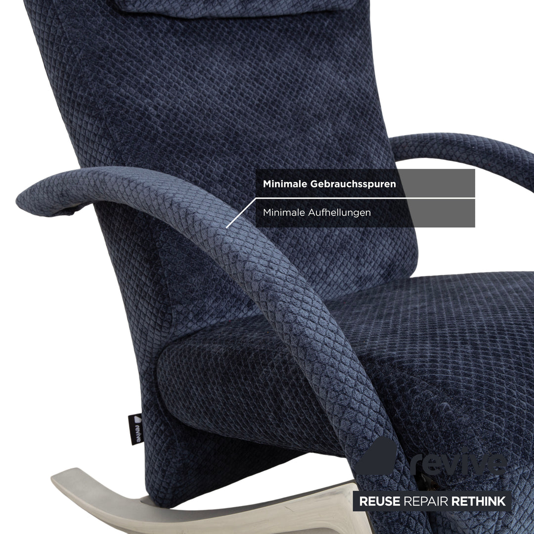 Rolf Benz 3100 Stoff Sessel Blau Neubezug manuelle Funktion