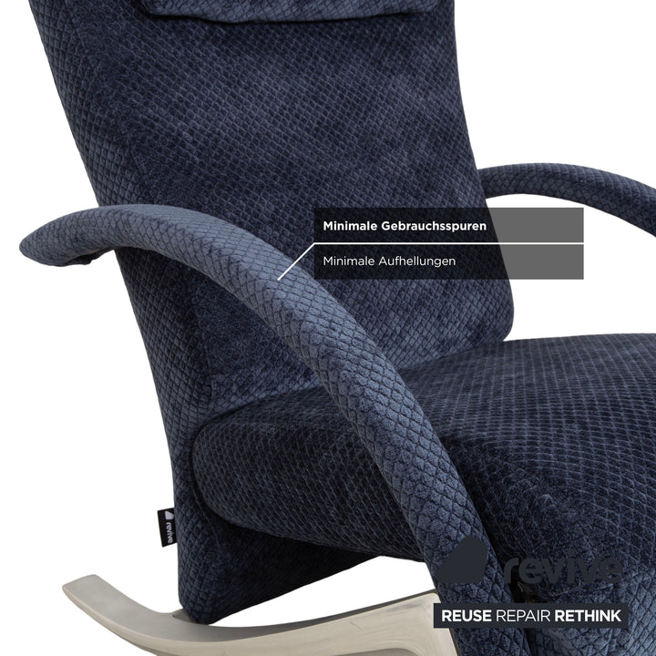 Rolf Benz 3100 Stoff Sessel Blau Neubezug manuelle Funktion