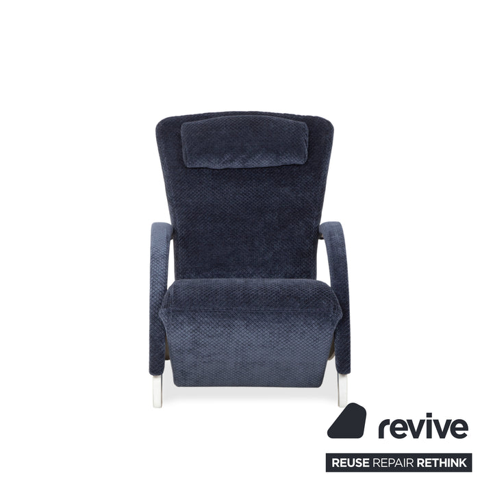Rolf Benz 3100 Fabric Armchair Blue Reupholstered Manual Function