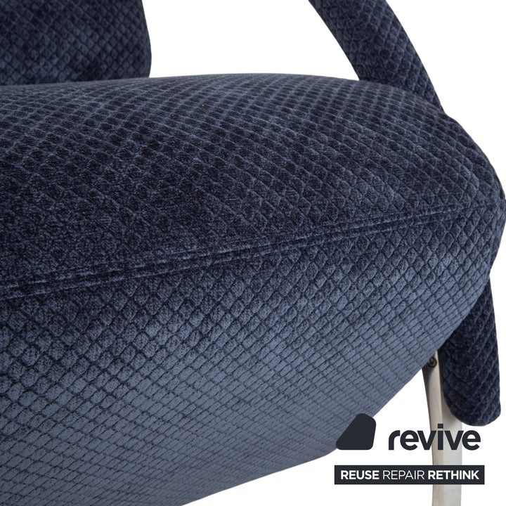Rolf Benz 3100 Fabric Armchair Blue Reupholstered Manual Function