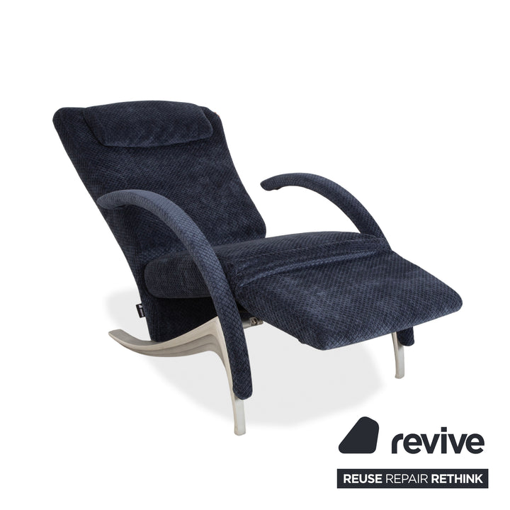 Rolf Benz 3100 Fabric Armchair Blue Reupholstered Manual Function