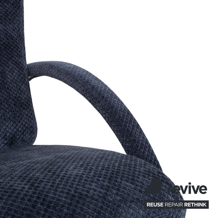 Rolf Benz 3100 Fabric Armchair Blue Reupholstered Manual Function
