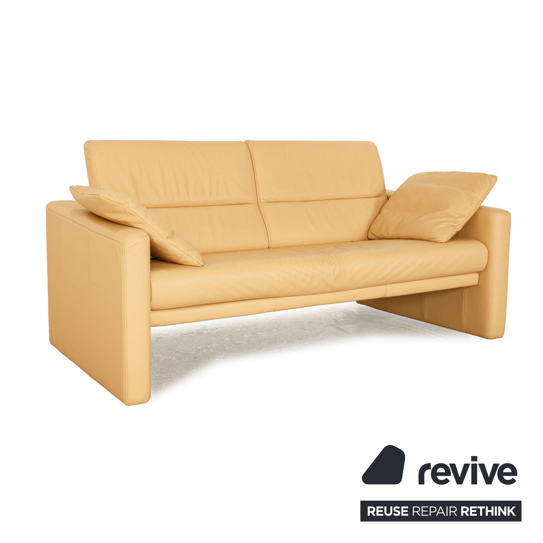 Rolf Benz 312 Leder Zweisitzer Creme Sofa Couch