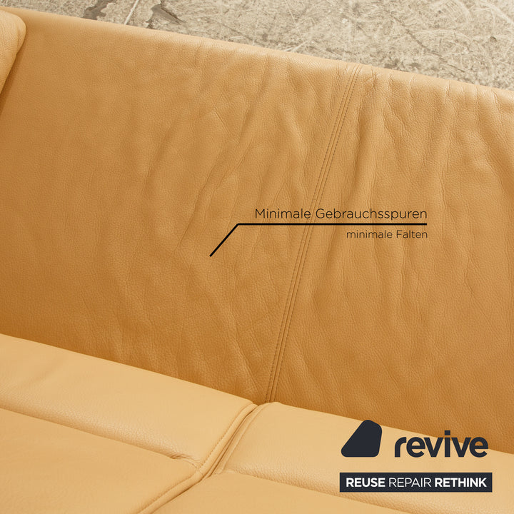 Rolf Benz 312 Leder Zweisitzer Creme Sofa Couch