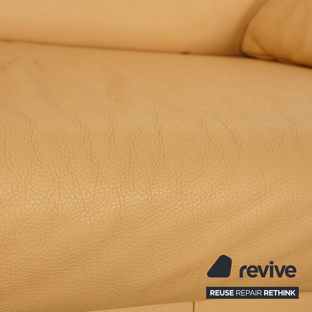 Rolf Benz 312 Leder Zweisitzer Creme Sofa Couch
