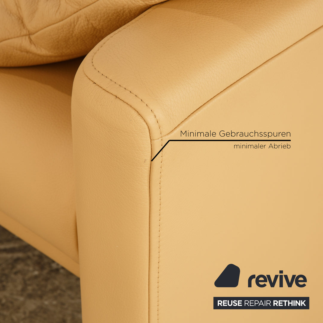 Rolf Benz 312 Leder Zweisitzer Creme Sofa Couch