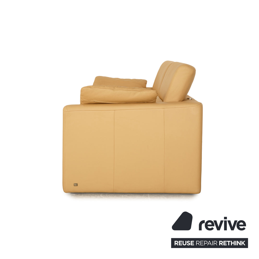 Rolf Benz 312 Leder Zweisitzer Creme Sofa Couch