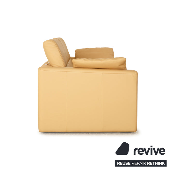 Rolf Benz 312 Leder Zweisitzer Creme Sofa Couch