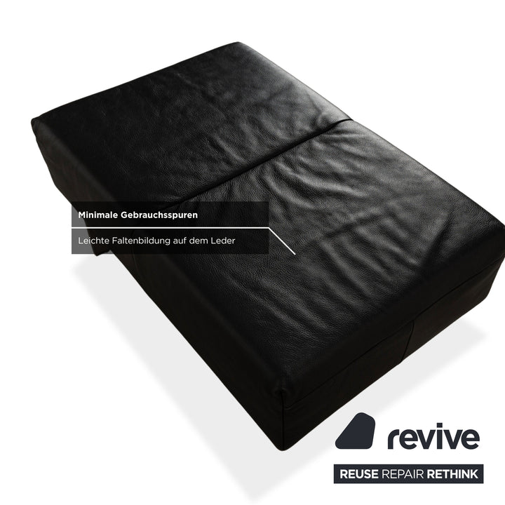 Rolf Benz 318 Linea Leder 1x Dreisitzer 1x Hocker 1x Sessel Schwarz Sofa Couch