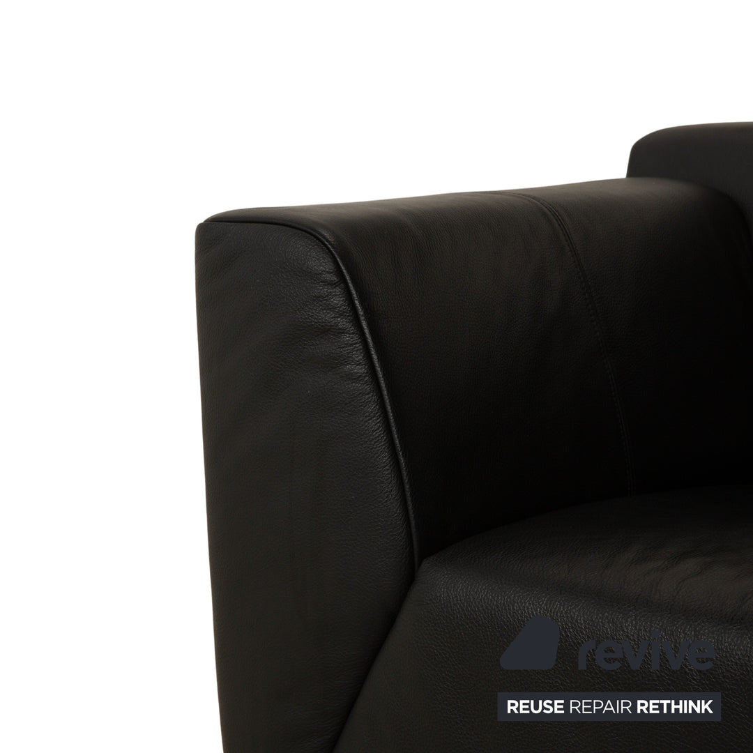Rolf Benz 318 Linea Leder Dreisitzer Schwarz Sofa Couch