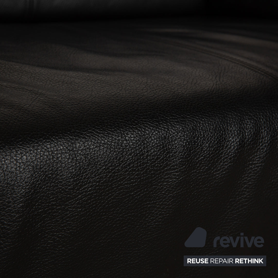Rolf Benz 318 Linea Leder Dreisitzer Schwarz Sofa Couch