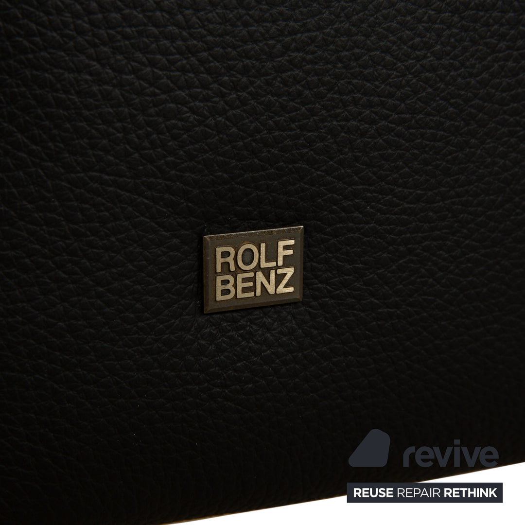 Canapé trois places en cuir noir Rolf Benz 318 Linea