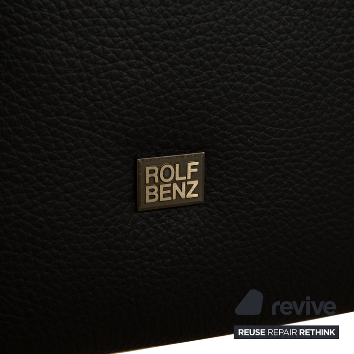 Canapé trois places en cuir noir Rolf Benz 318 Linea