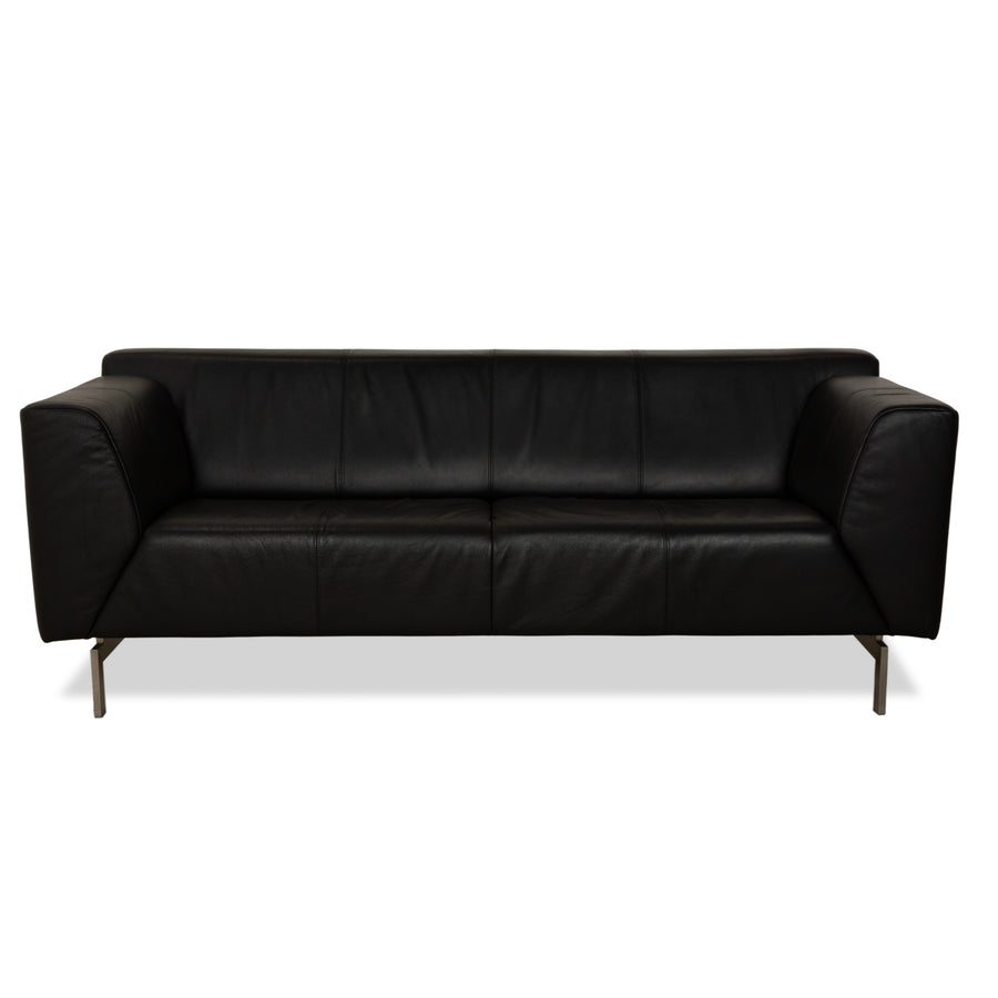 Rolf Benz 318 Linea Leder Dreisitzer Schwarz Sofa Couch