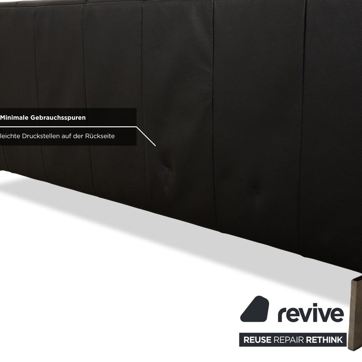Rolf Benz 318 Linea Leder Dreisitzer Schwarz Sofa Couch