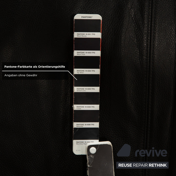 Canapé trois places en cuir noir Rolf Benz 318 Linea