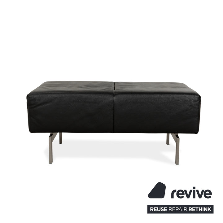Rolf Benz 318 Linea Leder Hocker Schwarz