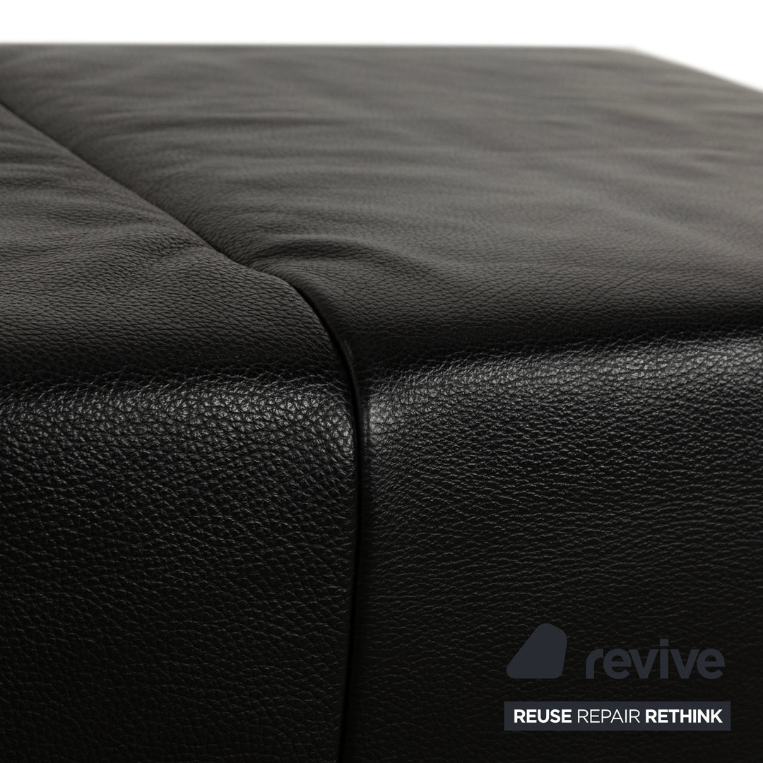 Rolf Benz 318 Linea Leder Hocker Schwarz