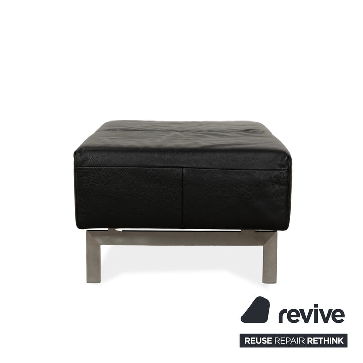 Rolf Benz 318 Linea Leder Hocker Schwarz