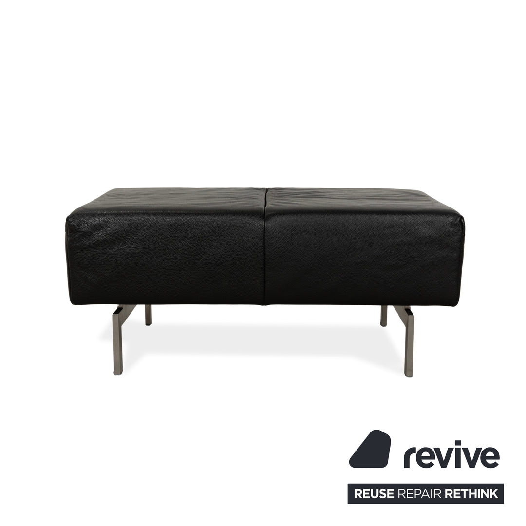 Rolf Benz 318 Linea Leder Hocker Schwarz