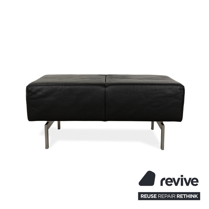 Rolf Benz 318 Linea Leder Hocker Schwarz