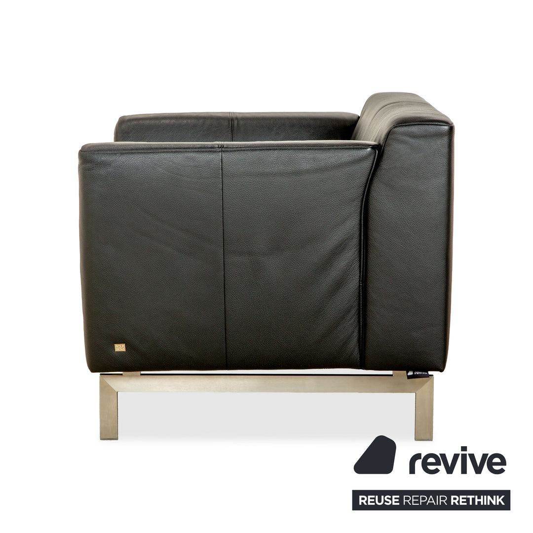 Rolf Benz 318 Linea Leder Sessel Schwarz
