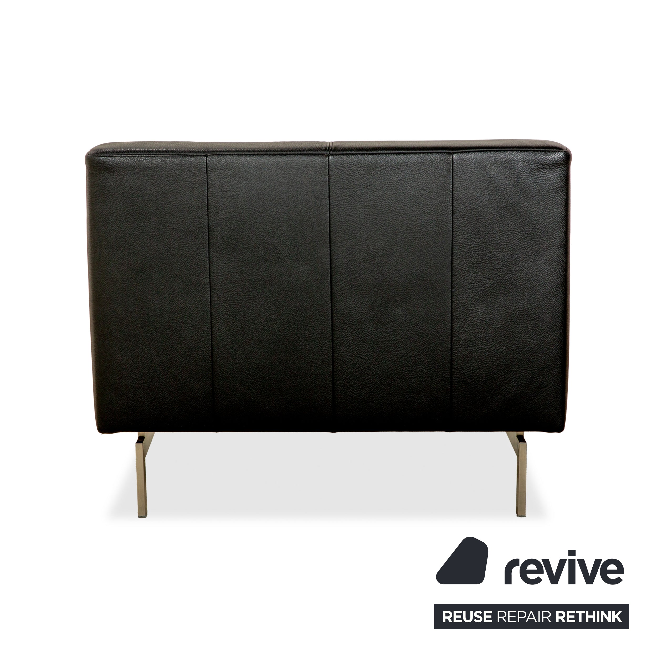 Fauteuil en cuir noir Rolf Benz 318 Linea