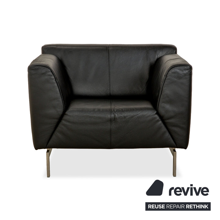 Rolf Benz 318 Linea Leder Sessel Schwarz
