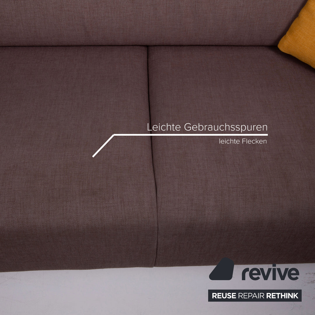 Rolf Benz 318 Linea fabric sofa set gray 1x three-seater 1x two-seater #15457