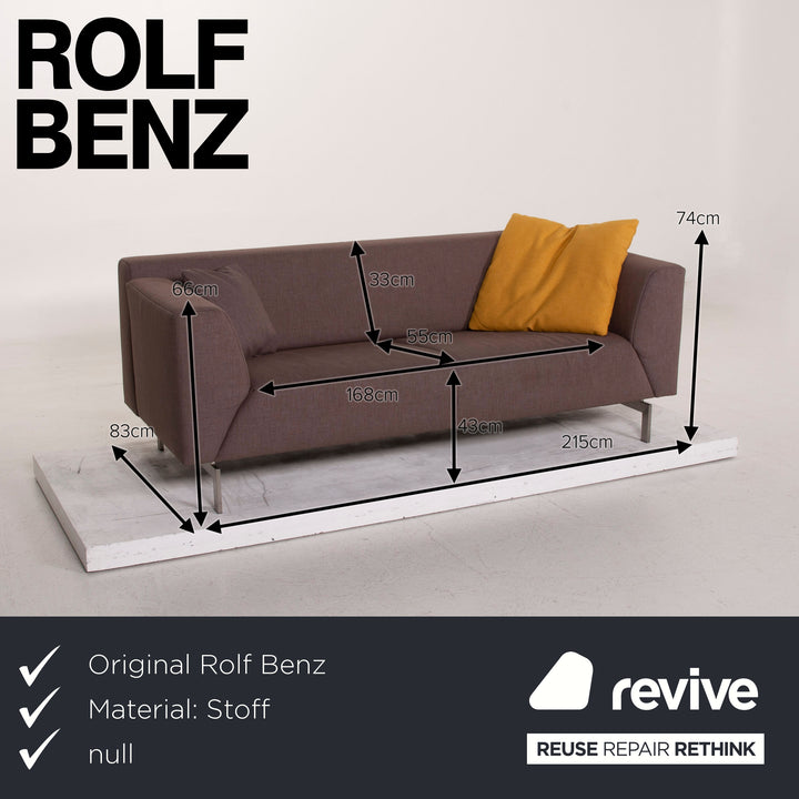 Rolf Benz 318 Linea fabric sofa set gray 1x three-seater 1x two-seater #15457