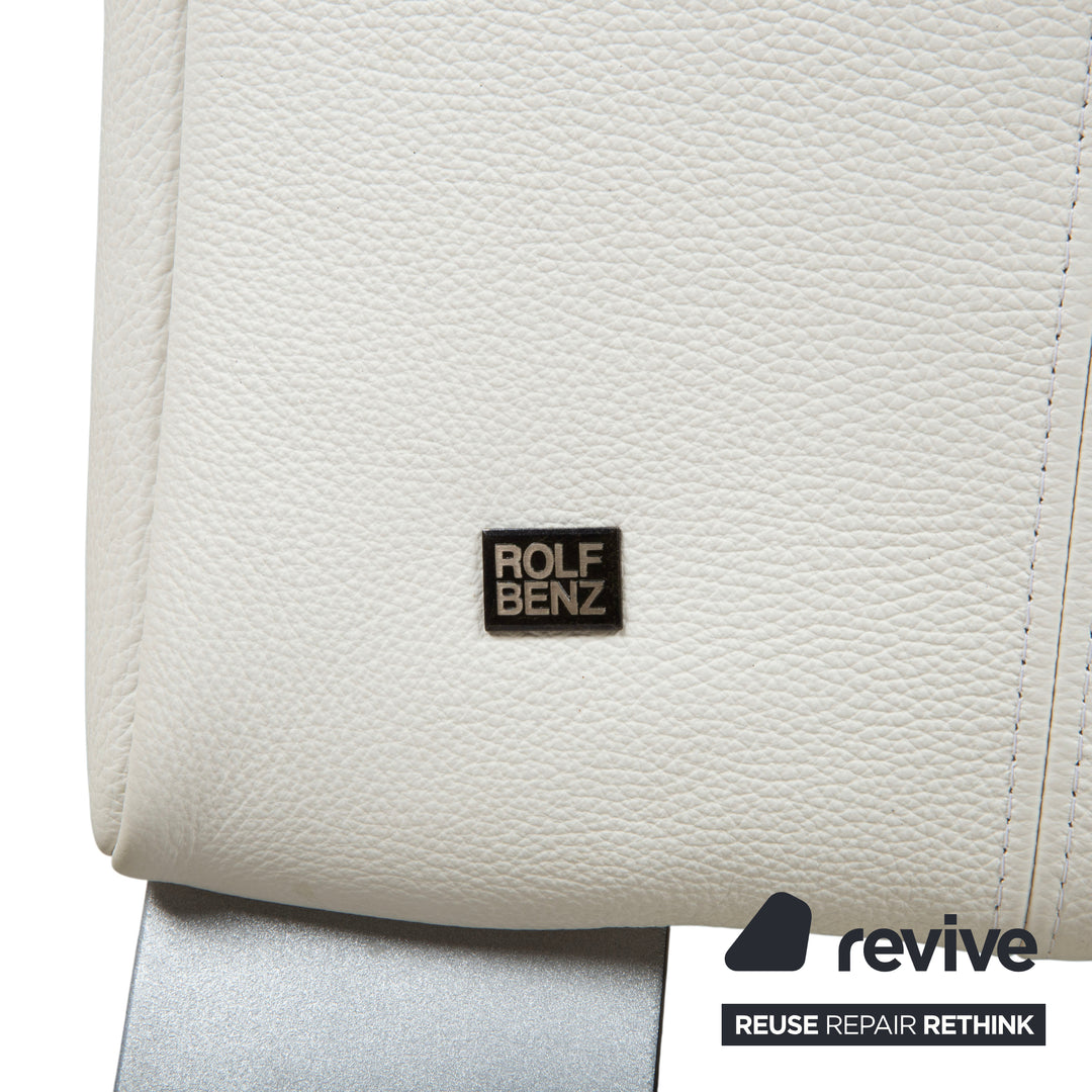 Rolf Benz 322 Canapé Trois Places Cuir Blanc Crème