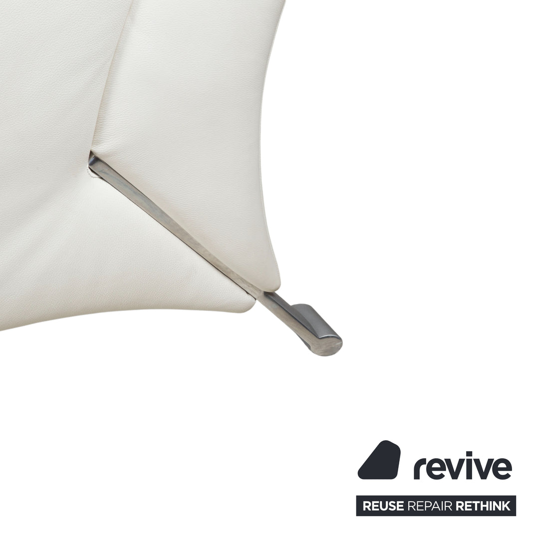 Rolf Benz 322 Canapé Trois Places Cuir Blanc Crème