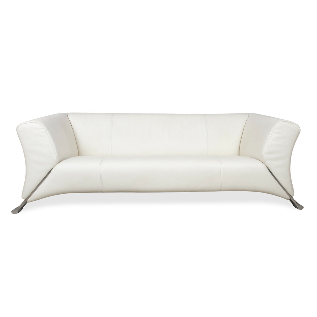 Rolf Benz 322 Canapé Trois Places Cuir Blanc Crème