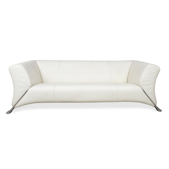 Rolf Benz 322 Canapé Trois Places Cuir Blanc Crème