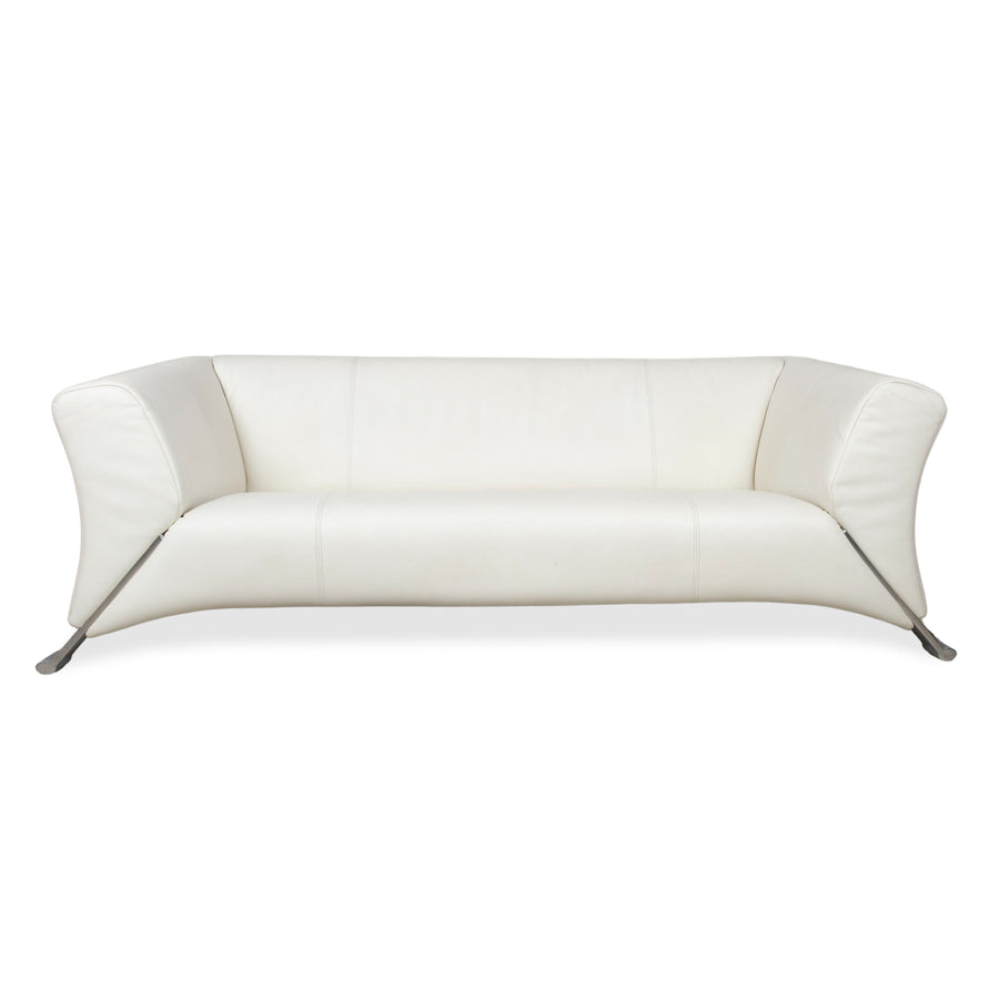 Rolf Benz 322 Canapé Trois Places Cuir Blanc Crème