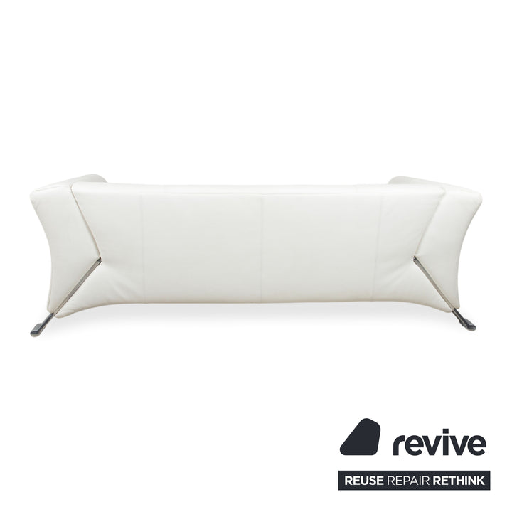 Rolf Benz 322 Canapé Trois Places Cuir Blanc Crème