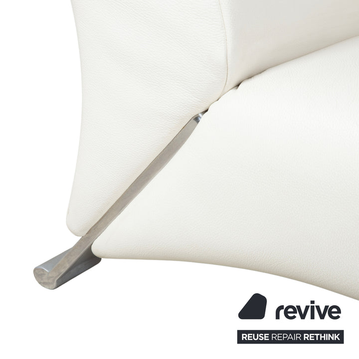 Rolf Benz 322 Canapé Trois Places Cuir Blanc Crème