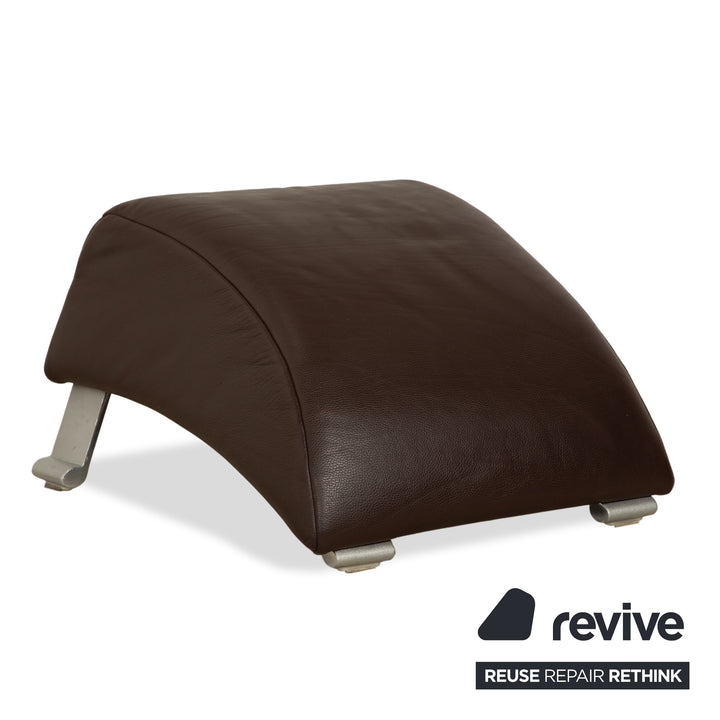 Fauteuil et tabouret trois places en cuir Rolf Benz 322, canapé marron