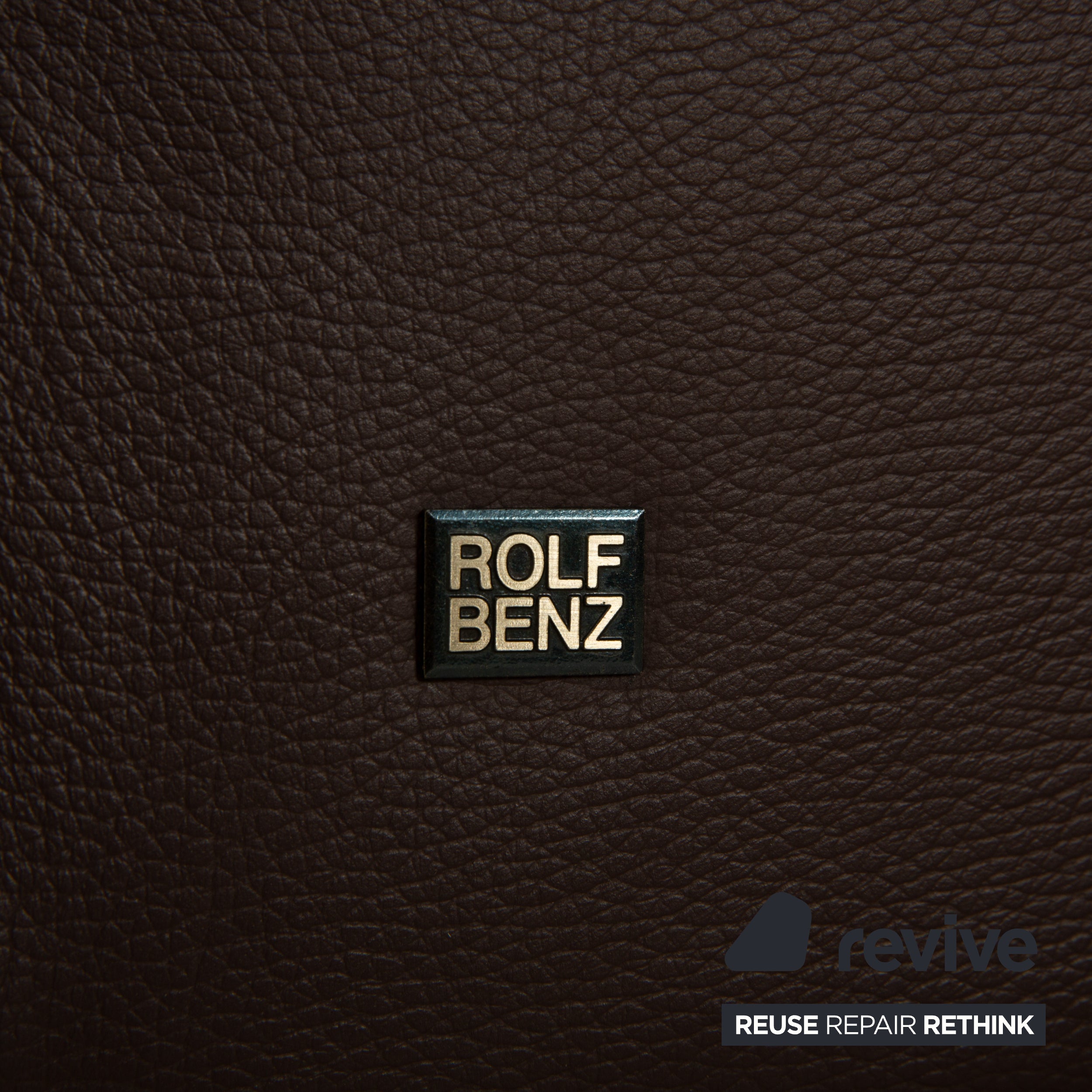 Fauteuil et tabouret trois places en cuir Rolf Benz 322, canapé marron