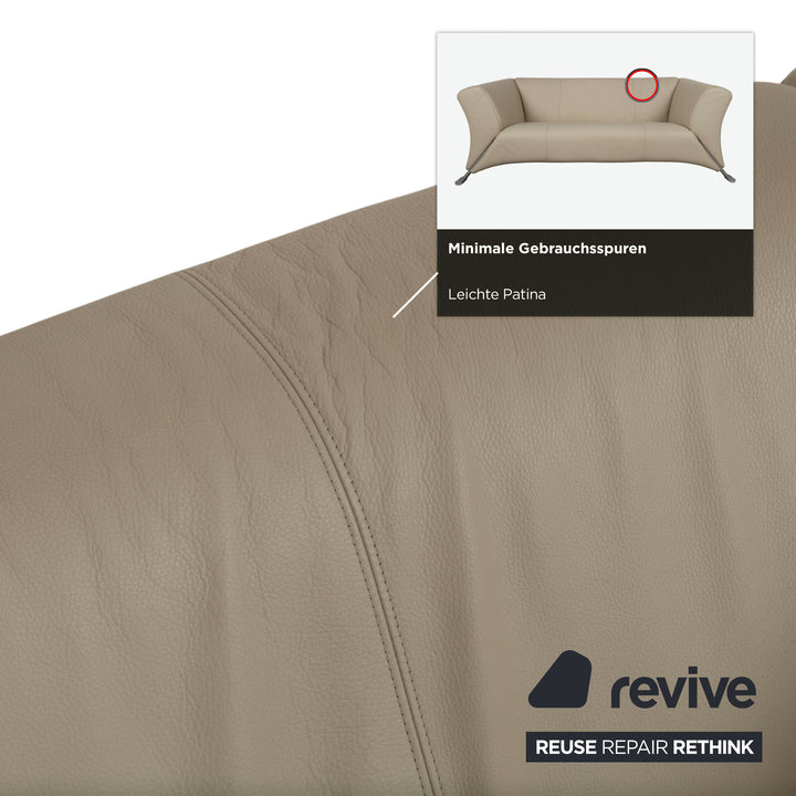 Rolf Benz 322 Garnitur Leder Dreisitzer Zweisitzer Beige Creme Sofa Couch
