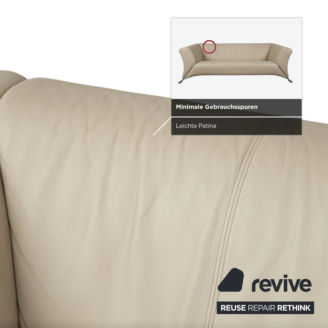 Rolf Benz 322 Garnitur Leder Dreisitzer Zweisitzer Beige Creme Sofa Couch