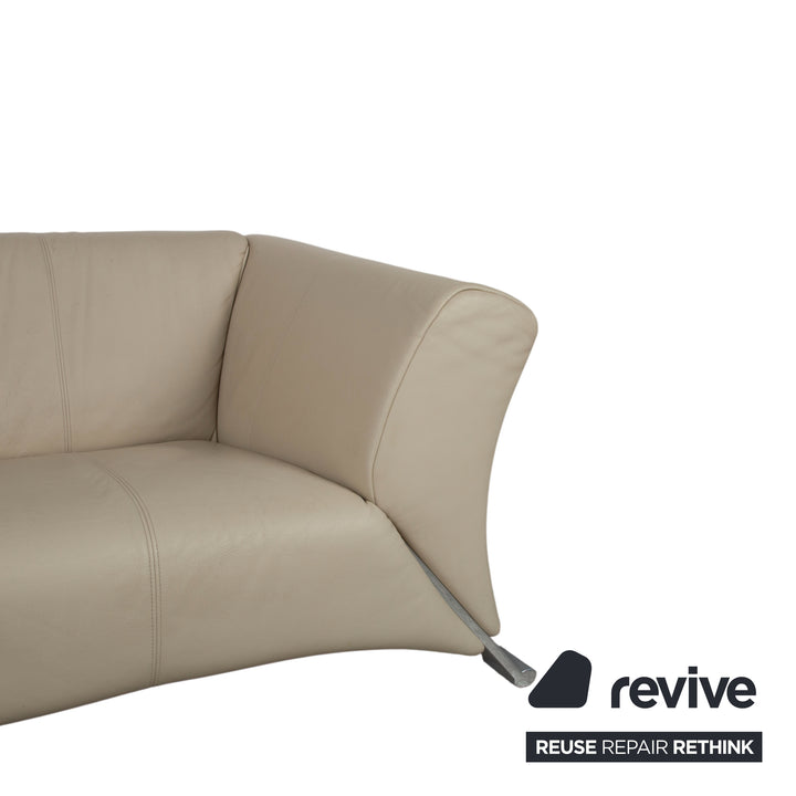 Rolf Benz 322 suite leather three-seater two-seater beige cream sofa couch