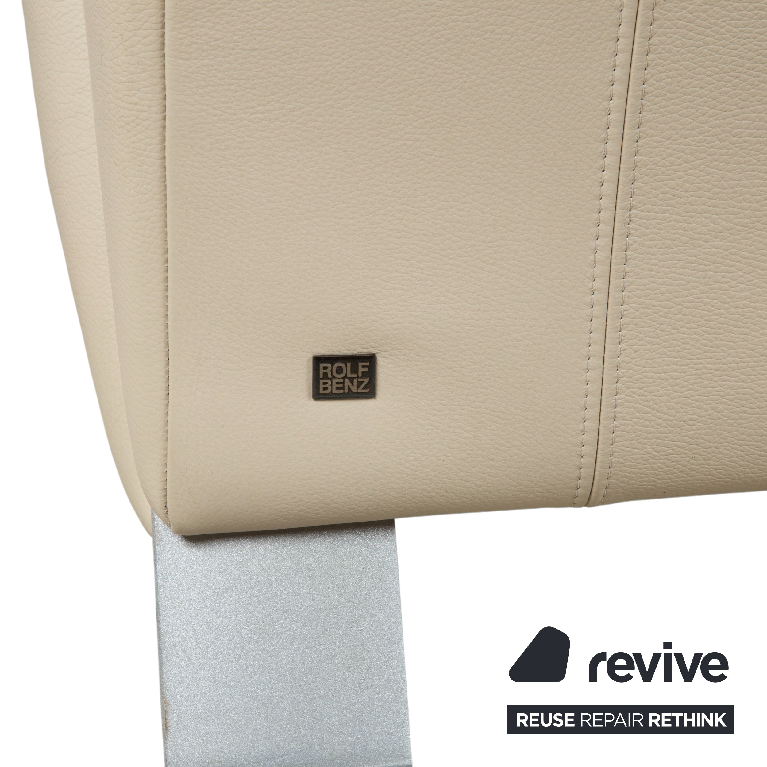 Rolf Benz 322 suite leather three-seater two-seater beige cream sofa couch