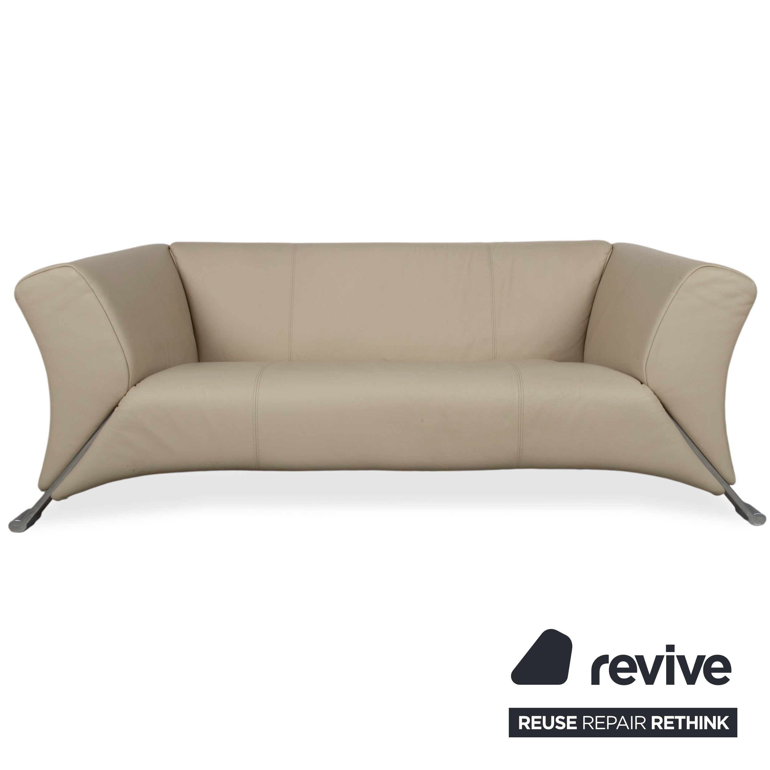 Rolf Benz 322 suite leather three-seater two-seater beige cream sofa couch