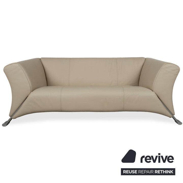 Rolf Benz 322 Garnitur Leder Dreisitzer Zweisitzer Beige Creme Sofa Couch