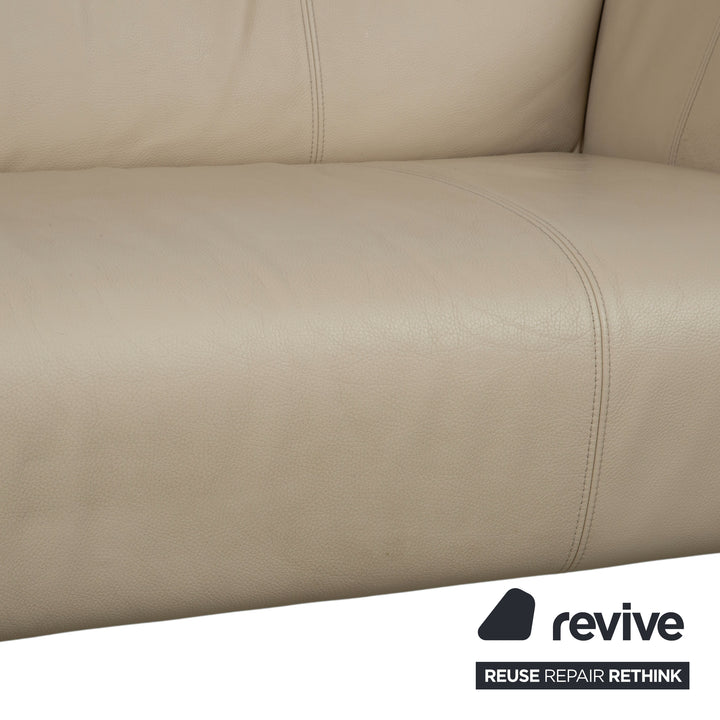 Rolf Benz 322 suite leather three-seater two-seater beige cream sofa couch