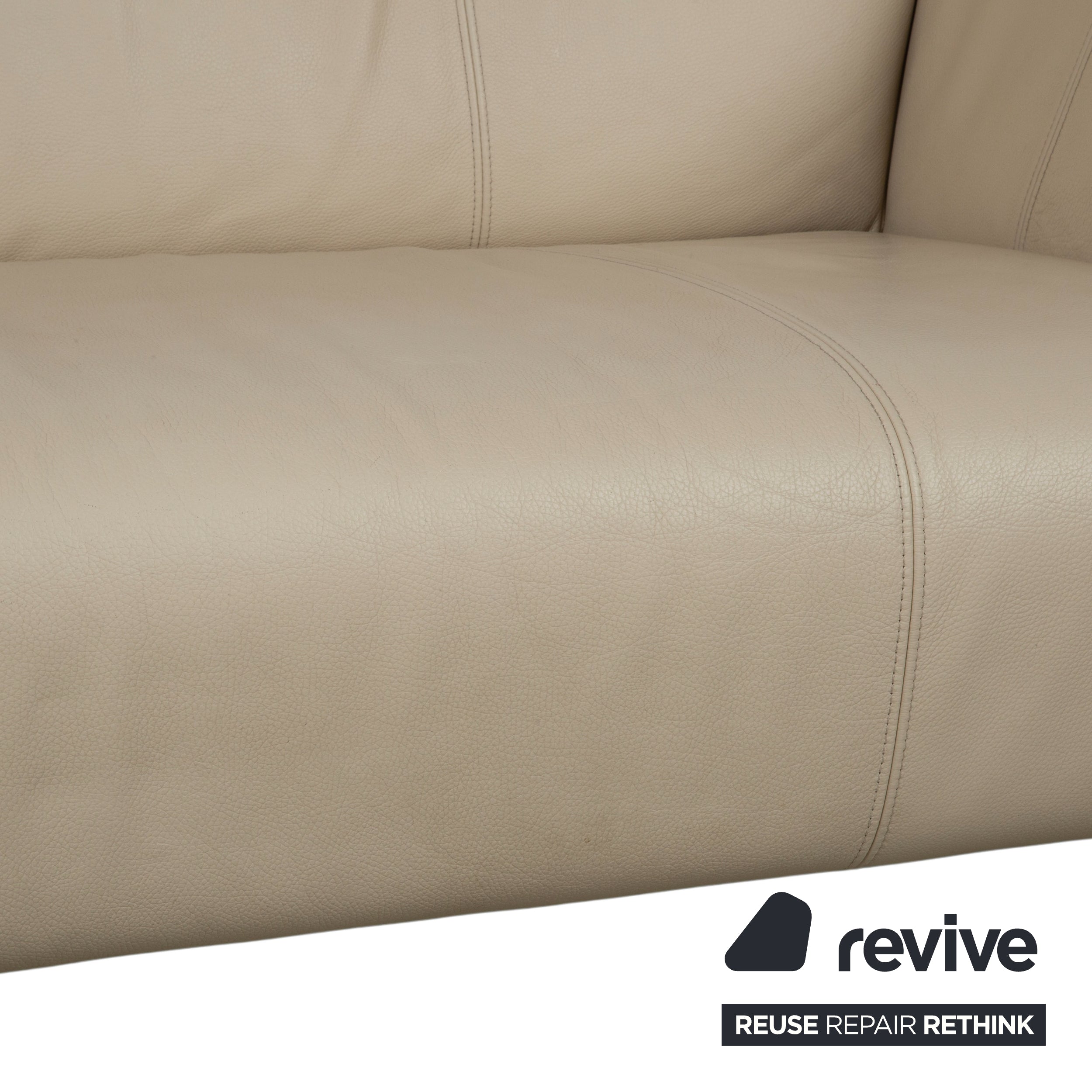 Rolf Benz 322 suite leather three-seater two-seater beige cream sofa couch