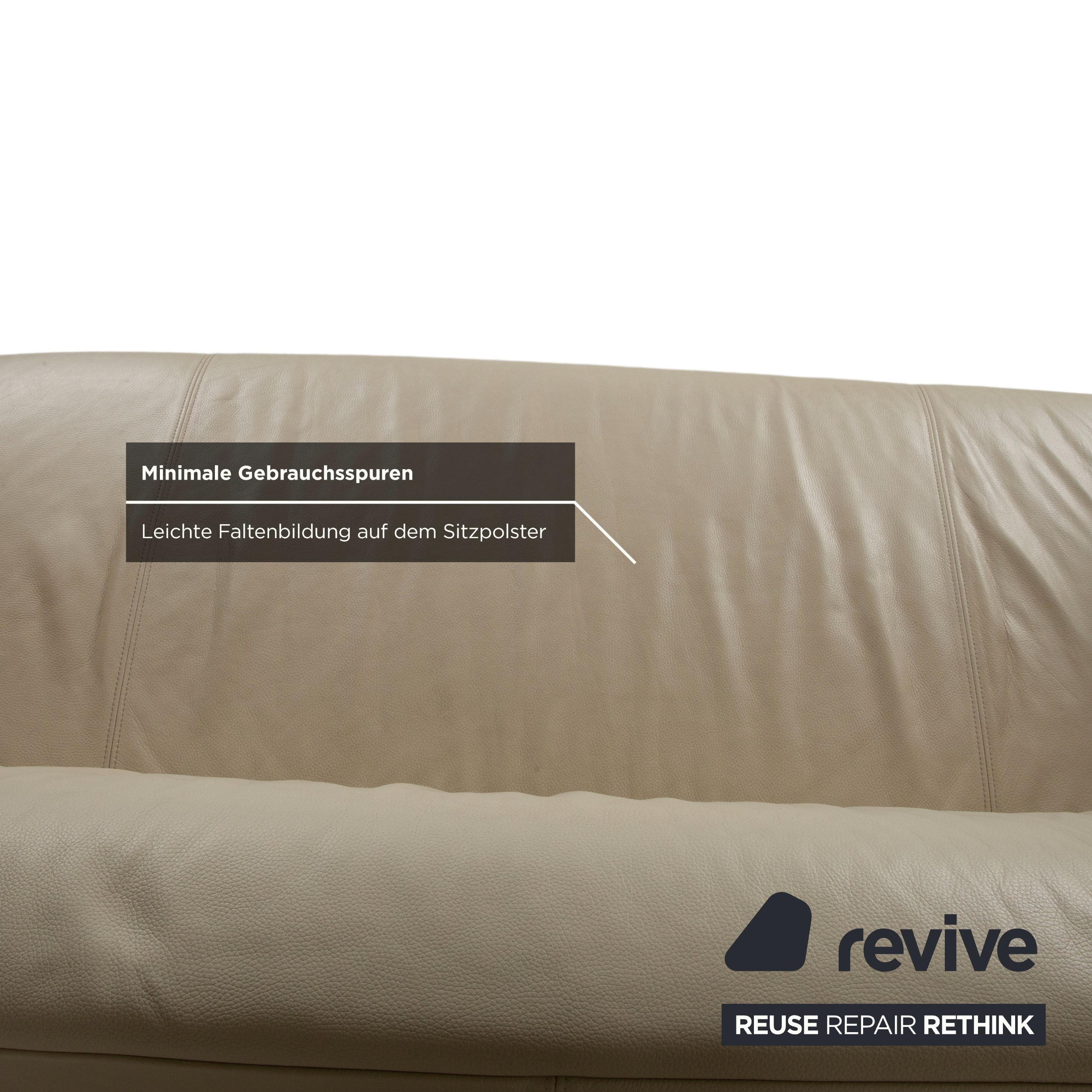 Rolf Benz 322 suite leather three-seater two-seater beige cream sofa couch