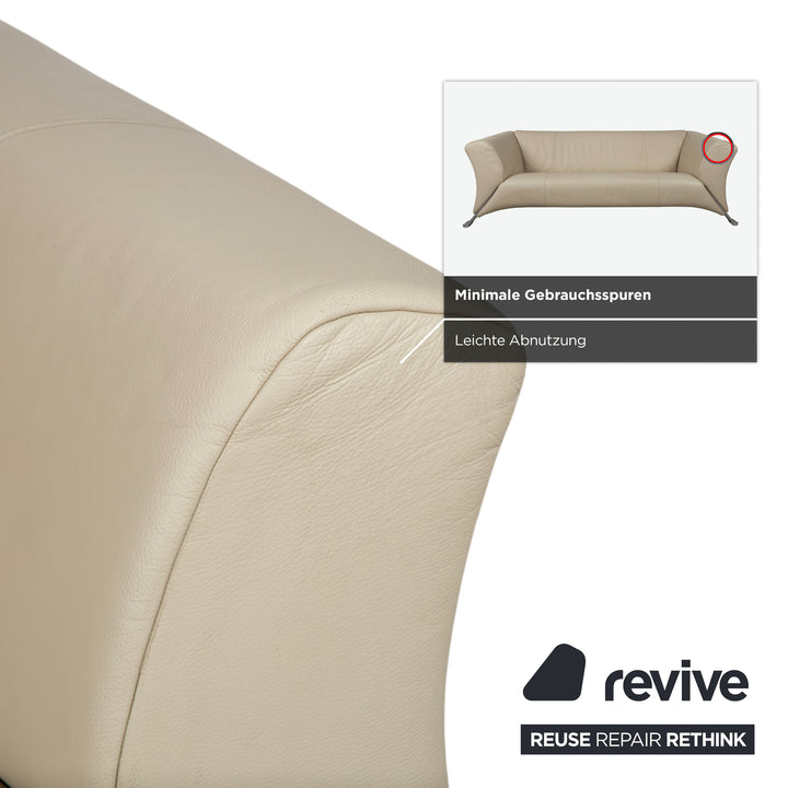 Rolf Benz 322 Garnitur Leder Dreisitzer Zweisitzer Beige Creme Sofa Couch
