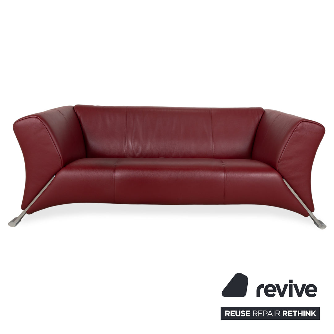 Rolf Benz 322 Garnitur Leder Dreisitzer Zweisitzer Rot Sofa Couch